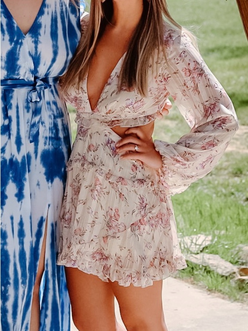 Floral Ruffle Long-Sleeve Romper